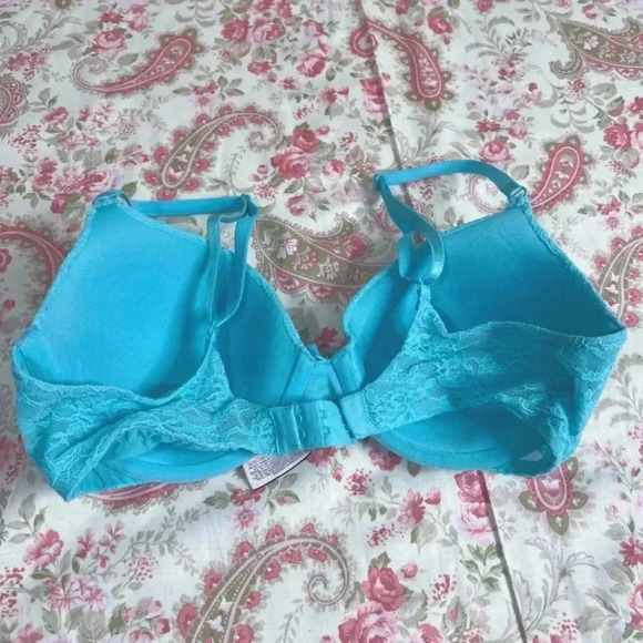 Victoria's Secret Blue Lace Lined Perfect Coverage Bra 34C - Picture 3 of 7